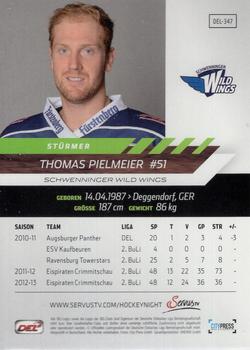 2013-14 Playercards Premium Serie (DEL) #DEL-347 Thomas Pielmeier Back