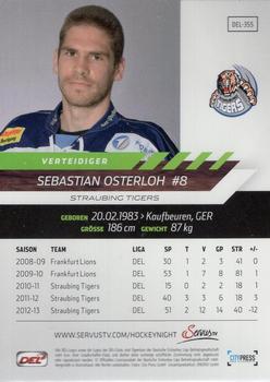 2013-14 Playercards Premium Serie (DEL) #DEL-355 Sebastian Osterloh Back