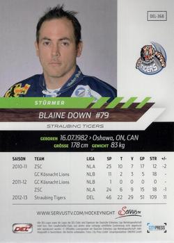 2013-14 Playercards Premium Serie (DEL) #DEL-368 Blaine Down Back