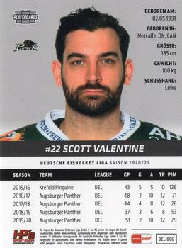 2020-21 Playercards (DEL) #DEL-006 Scott Valentine Back