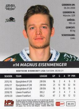 2020-21 Playercards (DEL) #DEL-013 Magnus Eisenmenger Back