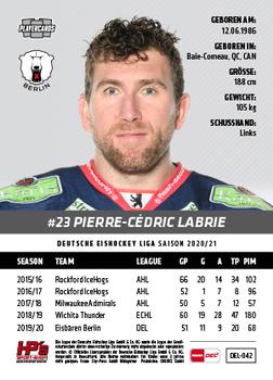 2020-21 Playercards (DEL) #DEL-042 Pierre-Cédric Labrie Back