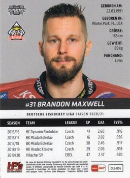 2020-21 Playercards (DEL) #DEL-056 Brandon Maxwell Back