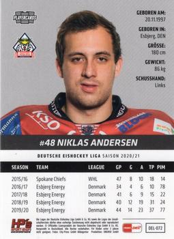 2020-21 Playercards (DEL) #DEL-072 Niklas Andersen Back