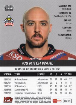 2020-21 Playercards (DEL) #DEL-075 Mitch Wahl Back