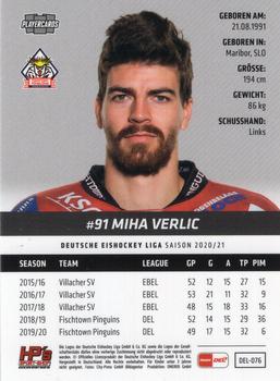 2020-21 Playercards (DEL) #DEL-076 Miha Verlic Back