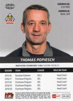 2020-21 Playercards (DEL) #DEL-080 Thomas Popiesch Back