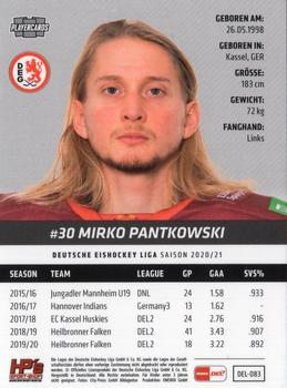 2020-21 Playercards (DEL) #DEL-083 Mirko Pantkowski Back