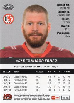 2020-21 Playercards (DEL) #DEL-085 Bernhard Ebner Back