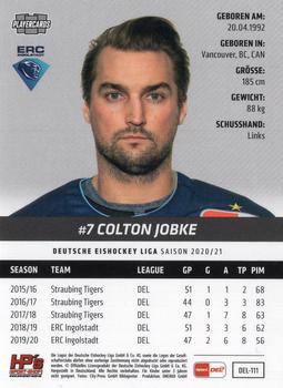 2020-21 Playercards (DEL) #DEL-111 Colton Jobke Back