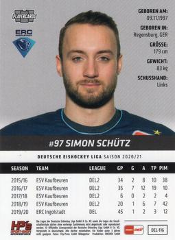 2020-21 Playercards (DEL) #DEL-116 Simon Schütz Back