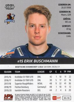 2020-21 Playercards (DEL) #DEL-136 Erik Buschmann Back