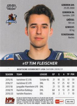 2020-21 Playercards (DEL) #DEL-148 Tim Fleischer Back