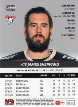2020-21 Playercards (DEL) #DEL-172 James Sheppard Back