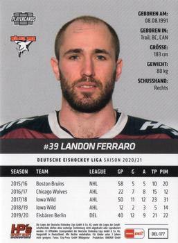 2020-21 Playercards (DEL) #DEL-177 Landon Ferraro Back