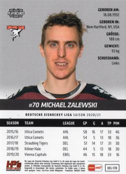 2020-21 Playercards (DEL) #DEL-178 Michael Zalewski Back