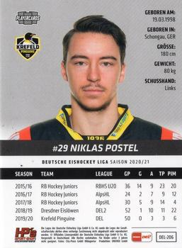 2020-21 Playercards (DEL) #DEL-206 Niklas Postel Back