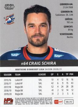 2020-21 Playercards (DEL) #DEL-212 Craig Schira Back