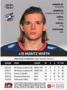 2020-21 Playercards (DEL) #DEL-219 Moritz Wirth Back