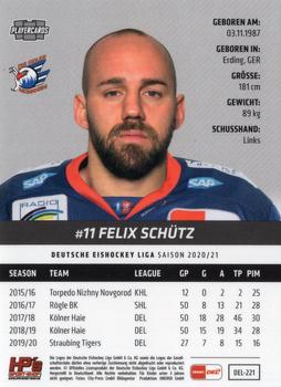 2020-21 Playercards (DEL) #DEL-221 Felix Schütz Back