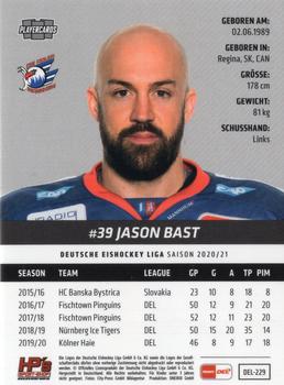 2020-21 Playercards (DEL) #DEL-229 Jason Bast Back