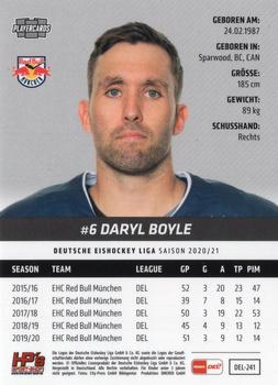 2020-21 Playercards (DEL) #DEL-241 Daryl Boyle Back