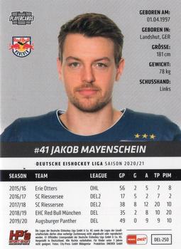 2020-21 Playercards (DEL) #DEL-250 Jakob Mayenschein Back