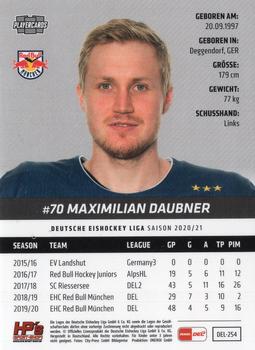 2020-21 Playercards (DEL) #DEL-254 Maximilian Daubner Back