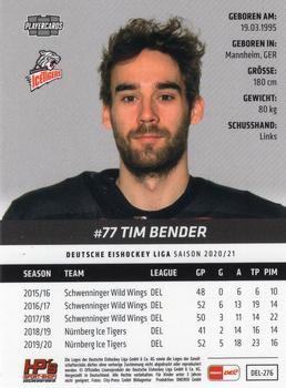2020-21 Playercards (DEL) #DEL-276 Tim Bender Back