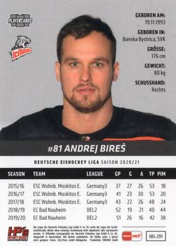 2020-21 Playercards (DEL) #DEL-291 Andrej Bires Back