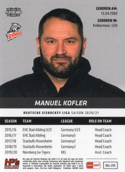 2020-21 Playercards (DEL) #DEL-295 Manuel Kofler Back