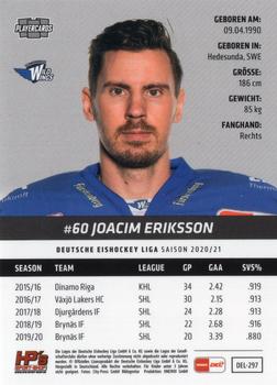 2020-21 Playercards (DEL) #DEL-297 Joacim Eriksson Back