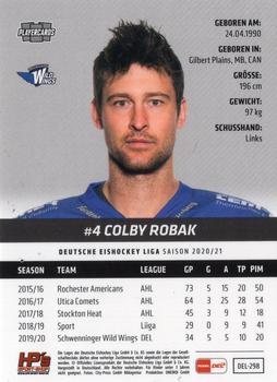 2020-21 Playercards (DEL) #DEL-298 Colby Robak Back