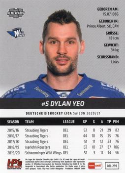 2020-21 Playercards (DEL) #DEL-299 Dylan Yeo Back