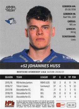 2020-21 Playercards (DEL) #DEL-301 Johannes Huss Back