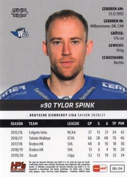 2020-21 Playercards (DEL) #DEL-314 Tylor Spink Back