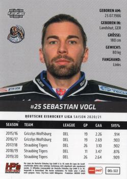 2020-21 Playercards (DEL) #DEL-322 Sebastian Vogl Back