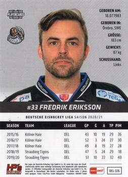 2020-21 Playercards (DEL) #DEL-326 Fredrik Eriksson Back