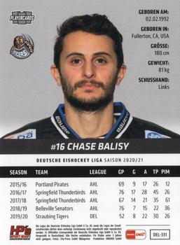 2020-21 Playercards (DEL) #DEL-331 Chase Balisy Back