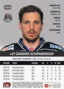2020-21 Playercards (DEL) #DEL-341 Sandro Schönberger Back