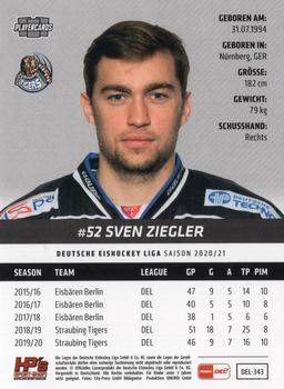2020-21 Playercards (DEL) #DEL-343 Sven Ziegler Back