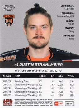 2020-21 Playercards (DEL) #DEL-347 Dustin Strahlmeier Back