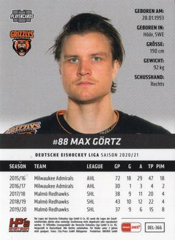 2020-21 Playercards (DEL) #DEL-366 Max Gortz Back