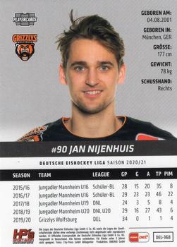 2020-21 Playercards (DEL) #DEL-368 Jan Nijenhuis Back