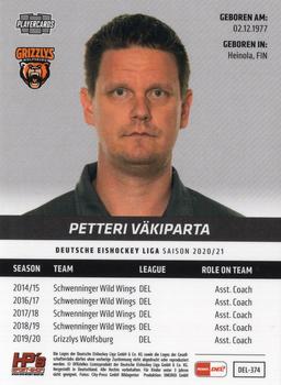 2020-21 Playercards (DEL) #DEL-374 Petteri Väkiparta Back