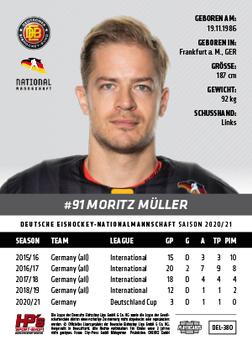 2020-21 Playercards (DEL) #DEL-380 Moritz Müller Back