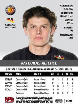 2020-21 Playercards (DEL) #DEL-383 Lukas Reichel Back