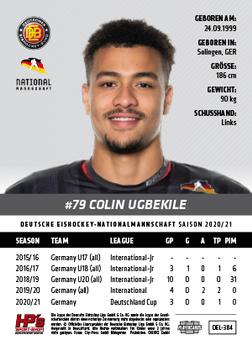 2020-21 Playercards (DEL) #DEL-384 Colin Ugbekile Back