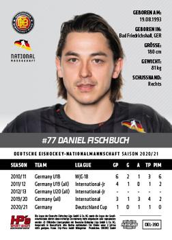 2020-21 Playercards (DEL) #DEL-390 Daniel Fischbuch Back