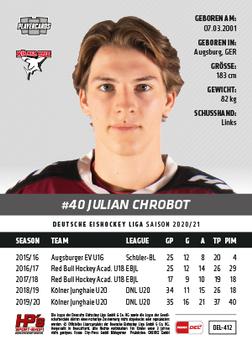 2020-21 Playercards (DEL) #DEL-412 Julian Chrobot Back